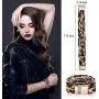4 Pieces Women Leopard Jewelry Set French Beret Hat Leopard Leather Bracelet Earring Necklace 4 Pieces Women Leopard Jewelry Set French Beret Hat Leopard Leather Bracelet Earring Necklace