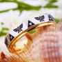 Cloud Dancer Free Custom Engraving The Legend of Zelda Ring- Crest and Triforce Ring Gold Step Tungsten Carbide Wedding Bands Ring