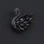Swan Brooch Pins for Women White Black Swan Pins Crystal Cubic Zirconia Bird Brooch Breastpin for Bridal Girls Bouquet Wedding Jewelry