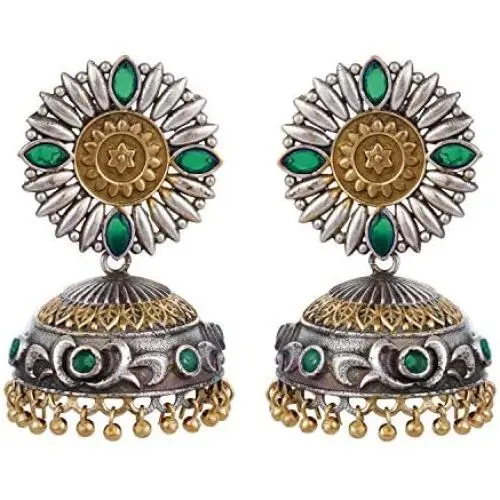 Aheli Tribal Muse Collection Oxidized Jhumki for Indian Women Ethnic Boho Dangle Earrings Fashion Jewelry Aheli Tribal Muse Collection Oxidized Jhumki for Indian Women Ethnic Boho Dangle Earrings Fashion Jewelry