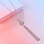 S925 Sterling Silver Long Chain Necklace for Women Statement Pendant Fringe Sweater Necklaces