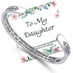 NEWNOVE Inspirational Gifts for Women Straighten Your Crown Bracelet Valentines Day Birthday Gifts for Daughter Mom Granddaughter Niece