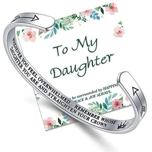 NEWNOVE Inspirational Gifts for Women Straighten Your Crown Bracelet Valentines Day Birthday Gifts for Daughter Mom Granddaughter Niece