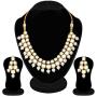 Aheli Wedding Party Indian Faux Kundan with Maroon Beads Necklace Earrings Set Ethnic Fashion Jewelry for Women