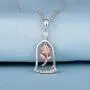 Rose Flower Pendant Necklace Sterling Silver Romantic Beauty&Beast Princess Mothers Day Valentine Christmas Birthday Gift Jewelry for Women Girls Rose Flower Pendant Necklace Sterling Silver Romantic Beauty&Beast Princess Mothers Day Valentine Christmas Birthday Gift Jewelry for Women Girls