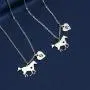 MEMGIFT Running Horse Necklace Equestrian Jewelry Personalized Dainty Cute Birthday Gifts for Horse Lovers Her Teen Girls Women Stainless Steel Silver Wild Horse Necklaces Handmade Initial Letter
