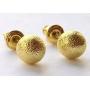 Yves Renaud 6mm Sparkling Gold Plated Frosted Round Ball Stud Earrings - Hypoallergenic Fashion Jewelry for Men, Women, Girls, Teens