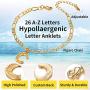 ChainsHouse Ankle Bracelets for Women Initial Anklet, 4.5MM 18K Gold Figaro Cuban Link Anklet Bracelet, Custom Name Gold Anklet with Initials, 22-27CM Adjustable, Send Gift Box