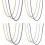 TAMHOO 12 PCS Assorted Chain Necklaces for Men and Women in 4 Styles 3 Colors - Figaro Chain, Rope Chain, Cuban Link Curb Chain, Square Rolo Chain - Gold, Silver, Black
