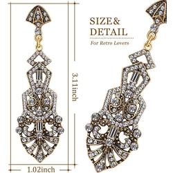 Coucoland 1920s Flapper Earrings Roaring 20s Great Gatsby Rhinestone Earrings