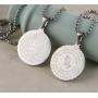 HZMAN Bible Verse Prayer Necklace Christian Jewelry Gold Stainless Steel Praying Hands Coin Medal Pendant