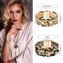 Leopard Jewelry Set Leopard Leather Bracelets Dangle Earring Pendant Necklace for Women