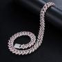 PY Bling 15mm Hip Hop Full Iced Out 18K Gold/White Rose Gold Plated Miami Cuban Link Chain Choker CZ Lab Diamond Necklace/Bracelet 8.5''-24'' for Men and Women