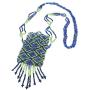 DesignedDazzle Beaded Purse Necklace Native American Medicine Bag (Black Multi Color)