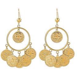 Islam Muslim Ancient Coins Earrings Gold Color Arab Money Sign Turkish Earring Middle Eastern Oman Jewelry