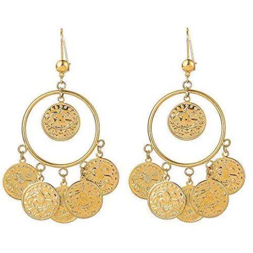 Islam Muslim Ancient Coins Earrings Gold Color Arab Money Sign Turkish Earring Middle Eastern Oman Jewelry