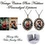 Fanery Sue Personalized Photo Necklace Vintage Retro Pendant Necklace Custom Picture Image Antique Brass Large Pendant Memorial Jewelry