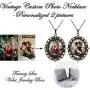 Fanery Sue Personalized Photo Necklace Vintage Retro Pendant Necklace Custom Picture Image Antique Brass Large Pendant Memorial Jewelry