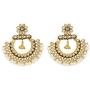 SANARA Indian Bollywood Traditional Ethnic Gold Tone Beautiful White Kundan Pearl Polki Earring Earring Set Wedding Jewelry