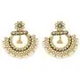 SANARA Indian Bollywood Traditional Ethnic Gold Tone Beautiful White Kundan Pearl Polki Earring Earring Set Wedding Jewelry SANARA Indian Bollywood Traditional Ethnic Gold Tone Beautiful White Kundan Pearl Polki Earring Earring Set Wedding Jewelry