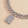 Ingemark Sparkly Initial E Necklace Rhinestone Cuban Link Chain Choker Necklace for Women Girls