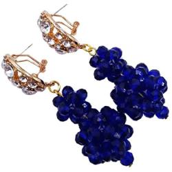 Nigerian Wedding African Beads Royal Blue Bridal Jewelry Sets LCF032