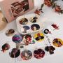 16 Pair Round African Women Earrings Wooden Painted Ethnic Style Dangle Earring Geometric Personalized Earrings