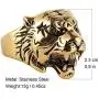 HZMAN Mens Vintage Gothic Tribal Biker Tiger Head Skull Stainless Steel Ring Band HZMAN Mens Vintage Gothic Tribal Biker Tiger Head Skull Stainless Steel Ring Band