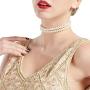 BABEYOND Round Imitation Pearl Choker Necklace Multi Strands Choker 20s Flapper Necklace Accessories for Gatsby Themed Party