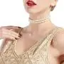 BABEYOND Round Imitation Pearl Choker Necklace Multi Strands Choker 20s Flapper Necklace Accessories for Gatsby Themed Party BABEYOND Round Imitation Pearl Choker Necklace Multi Strands Choker 20s Flapper Necklace Accessories for Gatsby Themed Party