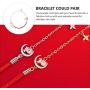 Happyyami Chinese Zodiac Ox Charm Bracelet Ox New Year Chain Bangle Fortune Red Rope Bracelet Wristband New Year Blessing Gift for Men Women Kid Rose Golden