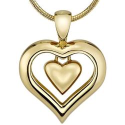 The Eternity Heart 18kt Gold Finish Cremation Jewelry Urn Pendant Memorial Keepsake Necklace for Ashes with 20” Snake Chain