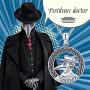 JUSTKIDSTOY Plague Doctor Necklace 925 Sterling Silver Steampunk Pendant Necklace Halloween Jewelry Gifts for Women Girls