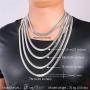 U7 Herringbone Chain Stainless Steel Flat Link Hypoallergenic Snake Chain Necklace 18-30 Inch, Silver Black Gold Color