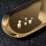 SUNSCSC Womens Stainless Steel Round Clear Cubic Zirconia Pearl Stud Earrings for Girls Gift 12 Pairs