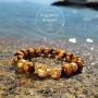 Angushiny 12mm Feng Shui Black Obsidian Wealth Bracelet Multicolour Options Natural Tiger Eye Agate Crystal Handmade Beaded Bracelets Pixiu Attract Wealth Power for Men