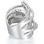 Delicin Jewelry Rhodium Plated Cubic Zirconia Wide Band Cocktail Ring