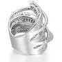Delicin Jewelry Rhodium Plated Cubic Zirconia Wide Band Cocktail Ring Delicin Jewelry Rhodium Plated Cubic Zirconia Wide Band Cocktail Ring