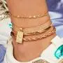 Multilayer Necklaces Anklet Set for Women Gold Plated Snake Link Chain Pendant Necklace Gifts for Girls Jewelry Set Multilayer Necklaces Anklet Set for Women Gold Plated Snake Link Chain Pendant Necklace Gifts for Girls Jewelry Set