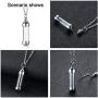 Cupimatch Glass Openable Perfume Container Vial Tube Necklace Chain, Stainless Steel Urn Keepsake Cremation Ashes Memorial Pendant Necklace Jewelry