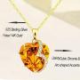 Heart November Birthstone Necklace Forver Love Heart Pendent Necklaces for Women Girls 925 Sterling Silver Plated 14k Gold Jewelry Fashion Necklaces Gift Wedding Anniversary Day Birthday Party
