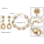 mecresh Flower Teardrop Earring and Bracelets Silver/Gold/Champagne Bridal Jewelry Sets for Women