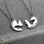 AKTAP Best Friend Necklaces Matching Wolf and Fox Best Friends Jewelry Bestie 01 bestie 02 BFF gifts Friendship Necklace for 2