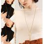 Finrezio 6PCS Long Pendant Necklace Set Tassel Pendant Simple Bar Necklace Strands for Women