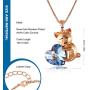 lovely Piggy Pendant Necklace Birthday Gifts Jewelry for Women Girls Kids, Cute Animal Daughter Loved Child Necklace 18+2.4 inch Chain