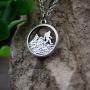 Davitu Sasquatch Necklace, Big Foot, Bigfoot Necklace, Mythology, Minimalist Pendant, Geek Gift, Fun - (Metal Color: Antique Silver Plated)