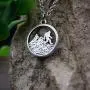 Davitu Sasquatch Necklace, Big Foot, Bigfoot Necklace, Mythology, Minimalist Pendant, Geek Gift, Fun - (Metal Color: Antique Silver Plated)