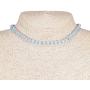 BlueRica Hemp Choker Necklace with Cats Eye Beads (Light Blue)