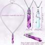 Yaomiao 6 Pieces Hexagonal Natural Crystal Quartz Healing Necklace Crystal Pendant Gemstones Jewelry with 26.8 Inches Stainless Steel Chain for Women Girls Ladies