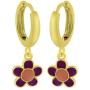 AFFY Jewelry Multi Enamel Flower Drop Earrings in 925 Sterling Silver